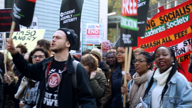 Student Tuition Fee Protesters March on UK Parliament