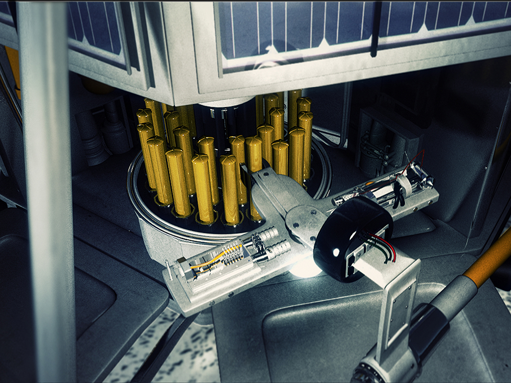 Capsules of digital memories will be carefully buried in the holes drilled by the spacecraft during its sample-gathering Capsules of digital memories will be carefully buried in the holes drilled by the spacecraft during its sample-gathering