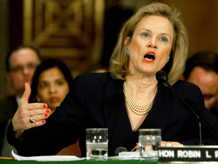 Robin L Raphel, pictured in 2004 at a Senate Foreign Relations Committee meeting. (Getty)