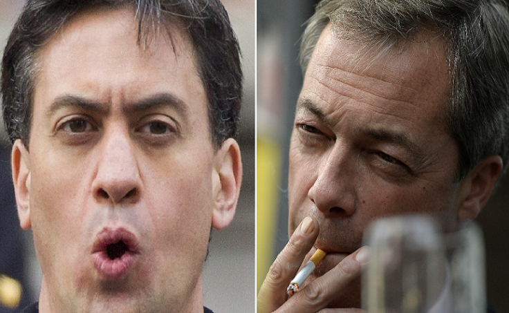 Labour under Ed Miliband (left) is 'anti-English,' according to Ukip leader Nigel Farage