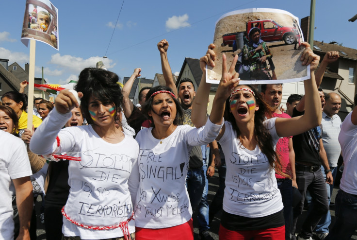 Yazidid women protest sex slavery isis