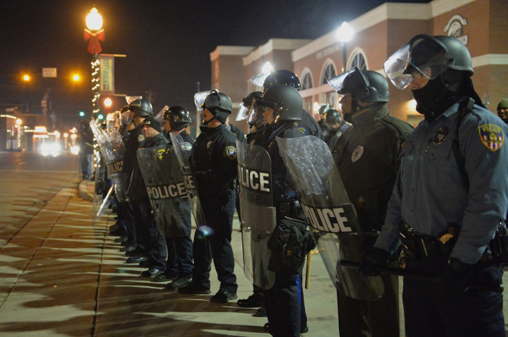 Police in Ferguson, Missouri, ahead of the darren Wilson Grand Jury decision. (Getty)