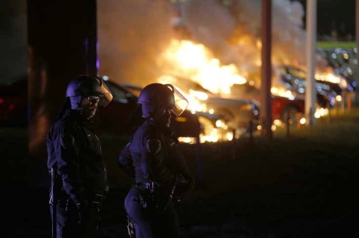 Ferguson Protests Car set on fire