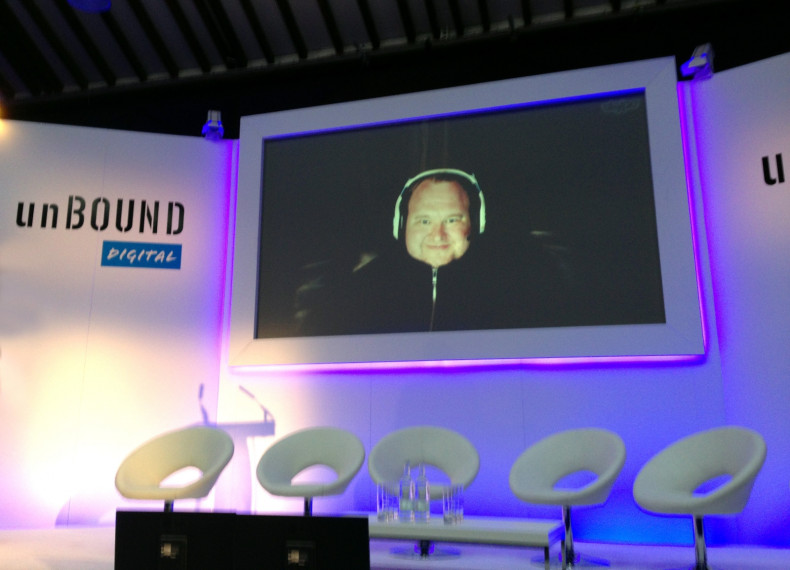 Kim Dotcom, speaking live via video link at the Unbound Digital conference in London today