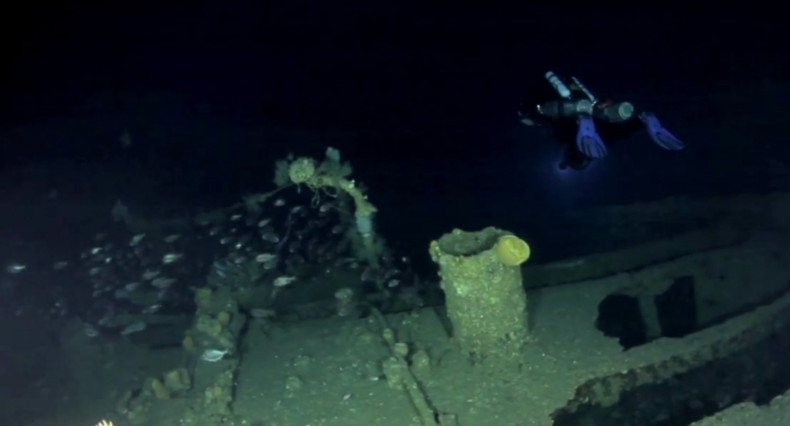 Divers explore the shipwreck of the SS Ventnor near Whangarei in New Zealand