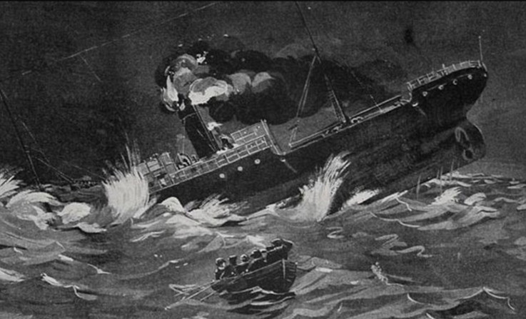 An illustration of the doomed SS Ventnor sinking