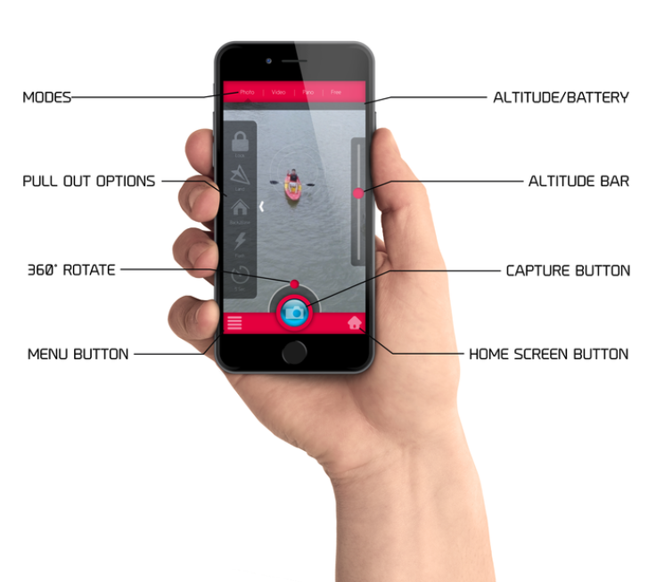 The Zano smartphone app, which lets the user see and adjust what the drone's camera is looking at