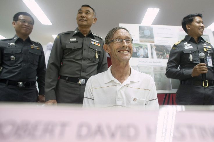 Suspected paedophile Robert Hastings cracks jokes with Thai police after his arrest over sex abuse claims