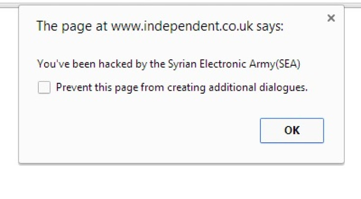 Syrian Electronic Army notification