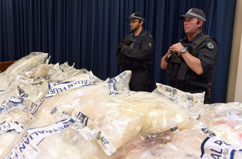 Australian police guard the seized drugs (WILLIAM WEST/AFP/Getty Images)