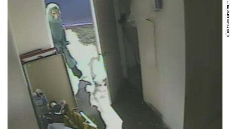 The werewolf masked attacker pictured on CCTV (Handout)