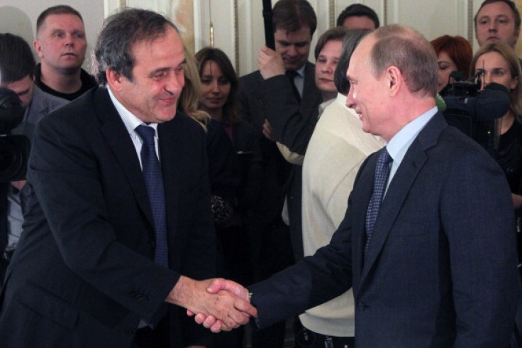 Michel Platini and Vladimir Putin