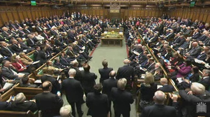 MPs stand in parliament for Osborne's Autumn Statement announcement