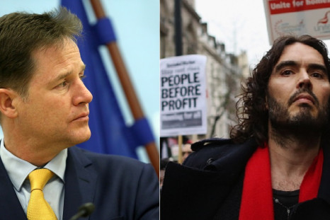 Nick Clegg (left) and Russell Brand share drugs wish in common, said deputy Prime Minister
