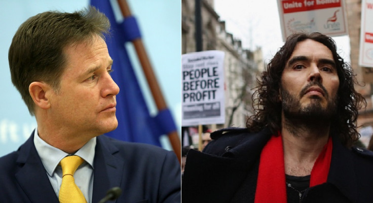 Nick Clegg (left) and Russell Brand share drugs wish in common, said deputy Prime Minister