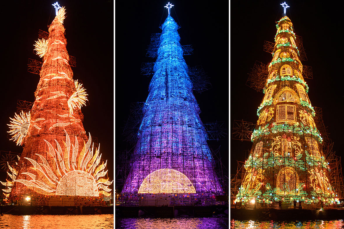 Нового года не будет мир. Елка в Рио де Жанейро. Рио-де-Жанейро, Бразилия елка. Большая Новогодняя елка.