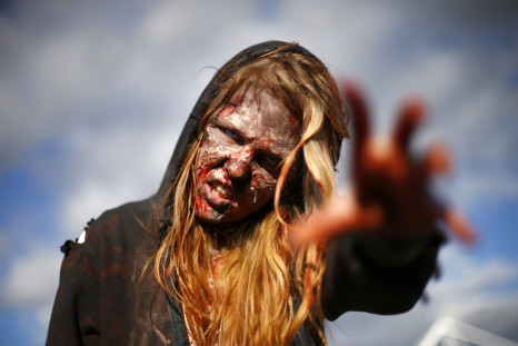 Walking Dead-esque 'zombie' protestors demand an end to Russian propaganda on Ukraine TV