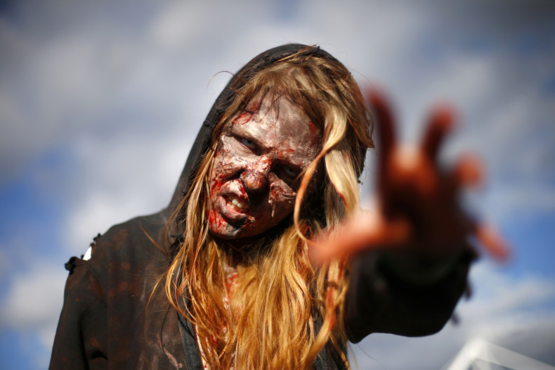 Walking Dead-esque 'zombie' protestors demand an end to Russian propaganda on Ukraine TV