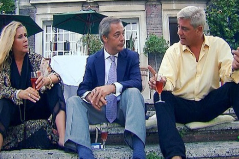 Nigel Farage with Stephanie and Dominic on Gogglebox special episode