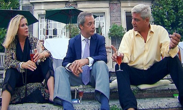 Nigel Farage with Stephanie and Dominic on Gogglebox special episode