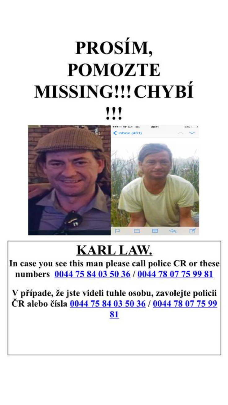 Karl Law missing prague stag weekend poster