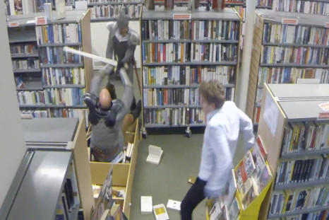 Medieval knights stun librarians in prank video