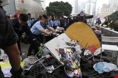 Hong Kong dismantles pro-democracy protest camp near finance district