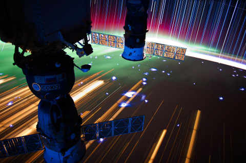 Star trails captured from the International Space Station