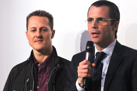 Philippe Gaydoul (right) with Michael Schumacher during happier time in 2010