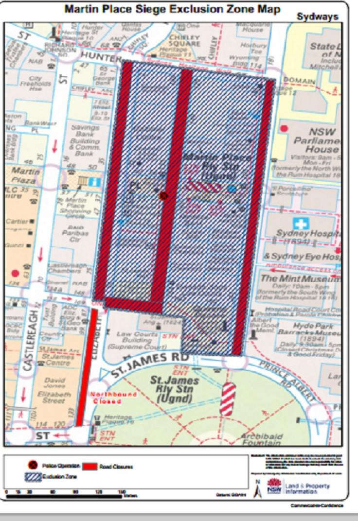 Sydney siege exclusion zone