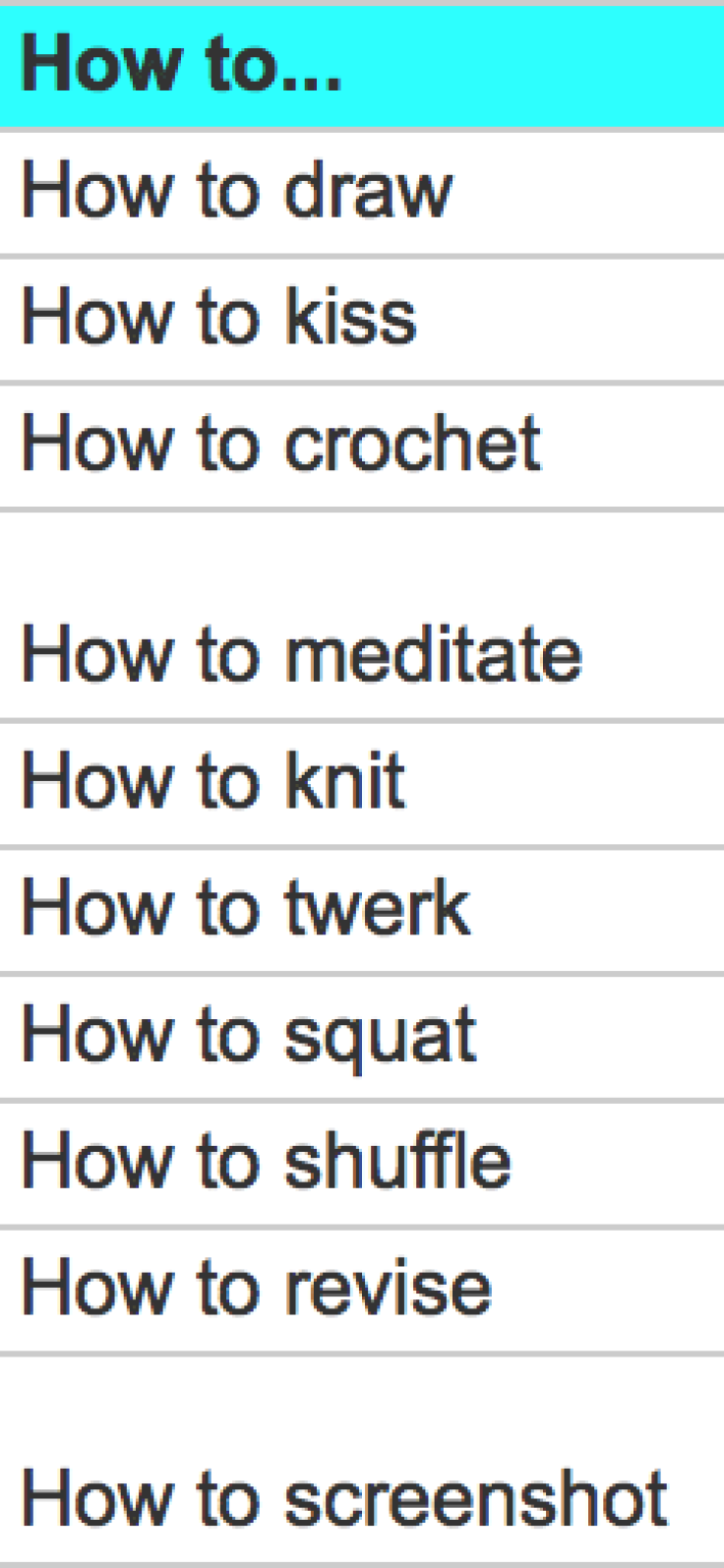 How to Kiss, How to Crochet, How to Draw