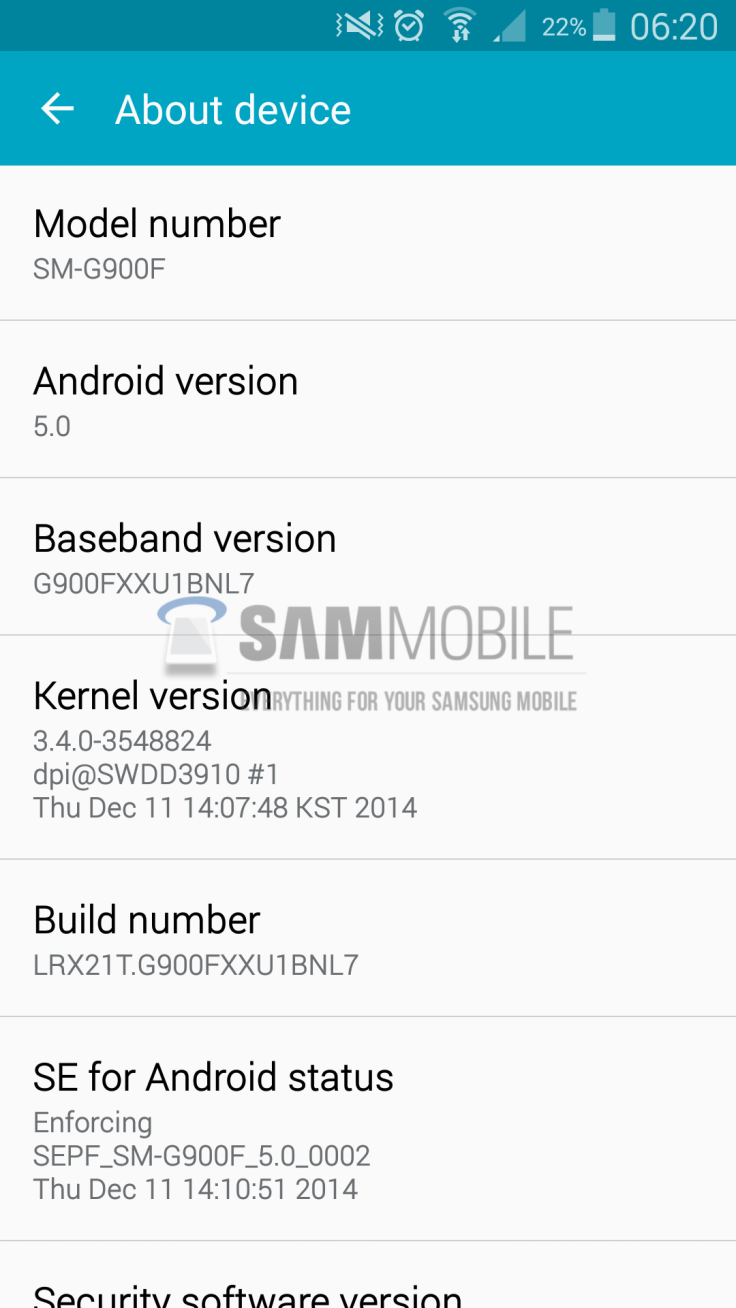 Galaxy S5 tastes another Android 5.0 Lollipop update with build G900FXXU1BNL7 official firmware