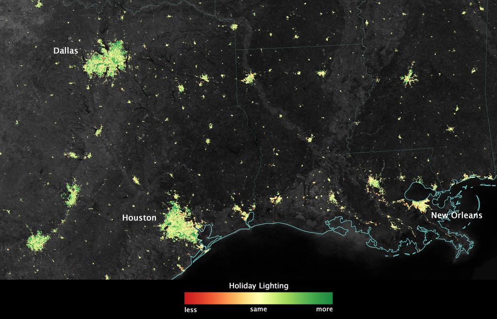 Nasa satellites spot garish Christmas decorations from space Florida