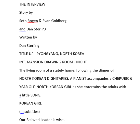 The Interview Script leaked online