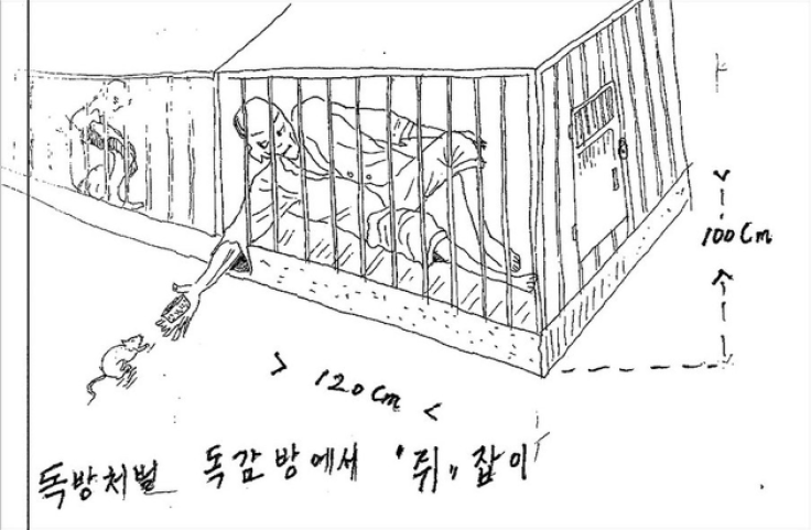 Kim Kwang-il: "Solitary confinement punishment. Capturing mice from inside the cell."