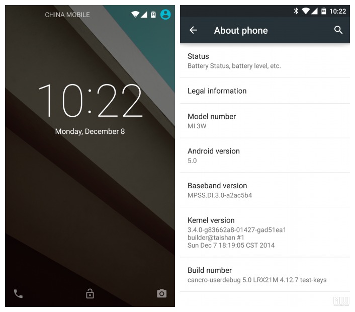 Stock Android 5 0 Lollipop Rom Arrives For Xiaomi Mi 3 And Mi 2 Download Links