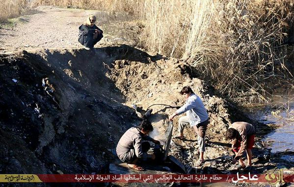 Picture allegedly showing the remains of the F-16 shot down by isis near Raqqa, Syria. Picture allegedly showing the remains of the F-16 shot down by isis near Raqqa, Syria.