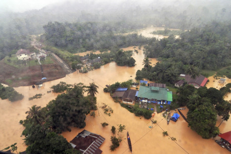An aerial view of flooded streets of the National Park in Kuala Tahan, Pahang December 24, 2014.