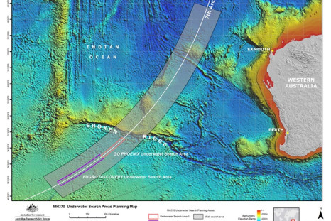 MH370 Underwater Search Areas Planning Map