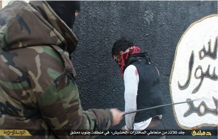 Three drug addicts were publicly whipped in Damascus by Islamic State officials Three drug addicts were publicly whipped in Damascus by Islamic State officials