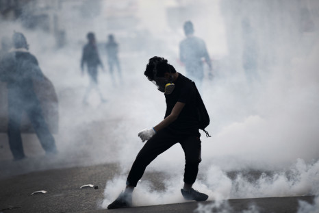 A Bahraini protester