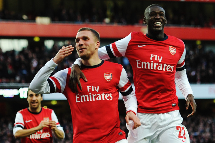 Lukas Podolski and Yaya Sanogo