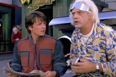 Marty McFly and Doc Brown visit the year 2015 in Back to the Future II