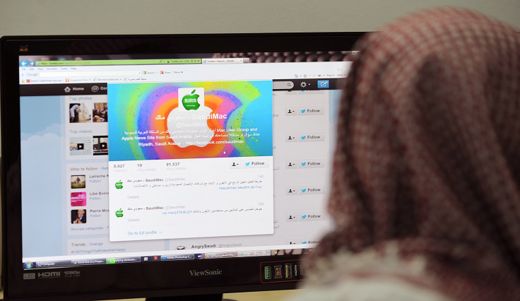 A Saudi man browses Twitter in Riyadh