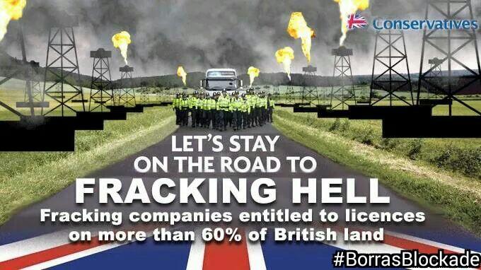 Conservatives road election poster deBauch fracking