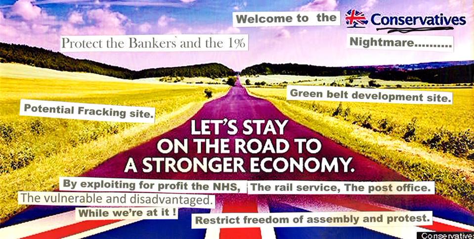 Conservatives road election poster UK Uncut