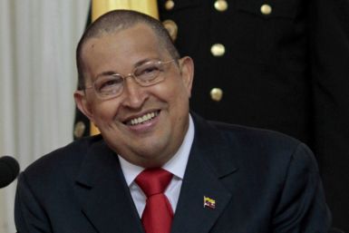 Venezuelan President Hugo Chavez appears with new hair cut due to his cancer treatment in Caracas