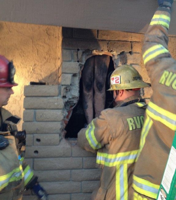 naked woman stuck in chimney