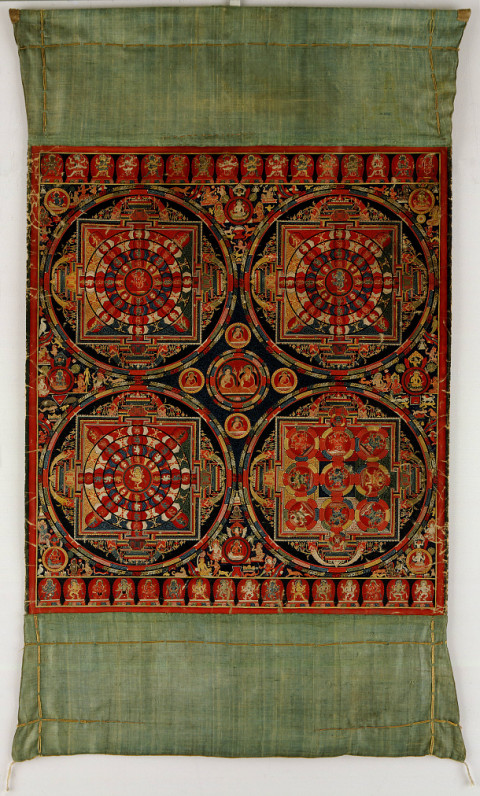 'Four Mandala Vajravali Thangka' (c. 1430), Tibet, opaque watercolor on cloth