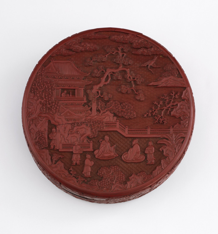 "Lacquer box" (1403–24), China, Ming dynasty, Yongle reign, carved red lacquer (tihong) on wood core
